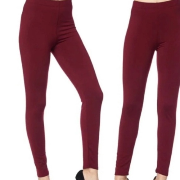 Burgundy Fleece Leggings L/XL NWT - Picture 6 of 7